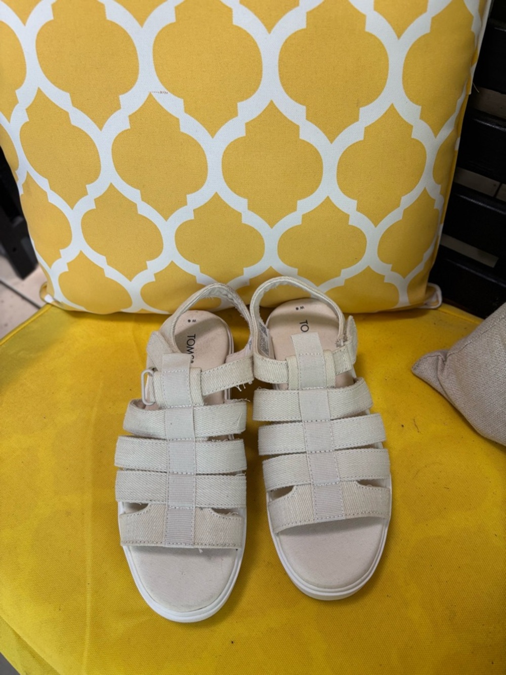 Toms Beige Strappy Canvas Sandals